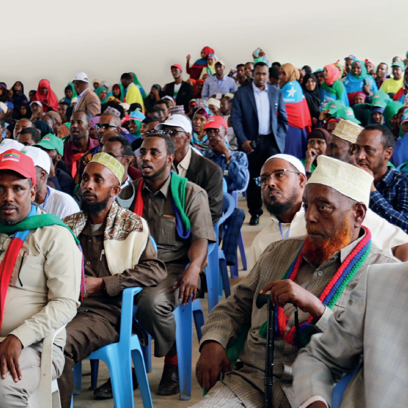 People from the Somali Regional State in Ethiopia gather at a conference organised by the Ogaden National Liberation Front (ONLF) in April 2019. © Conciliation Resources