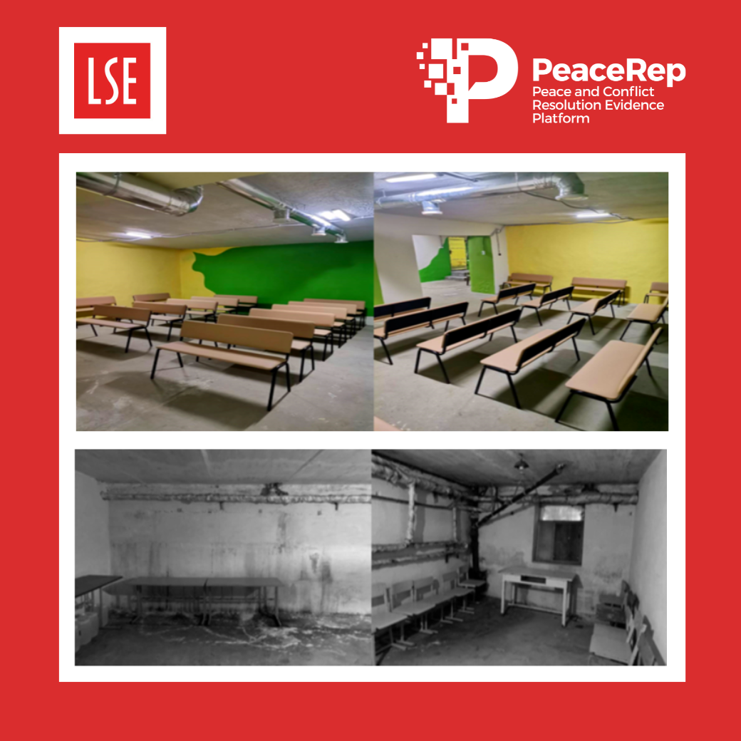 Photos taken before and after the Russian invasion show the Lenkovets Village Council building, Khmelnytskyi Region, Ukraine. Photos: Osvita. UA