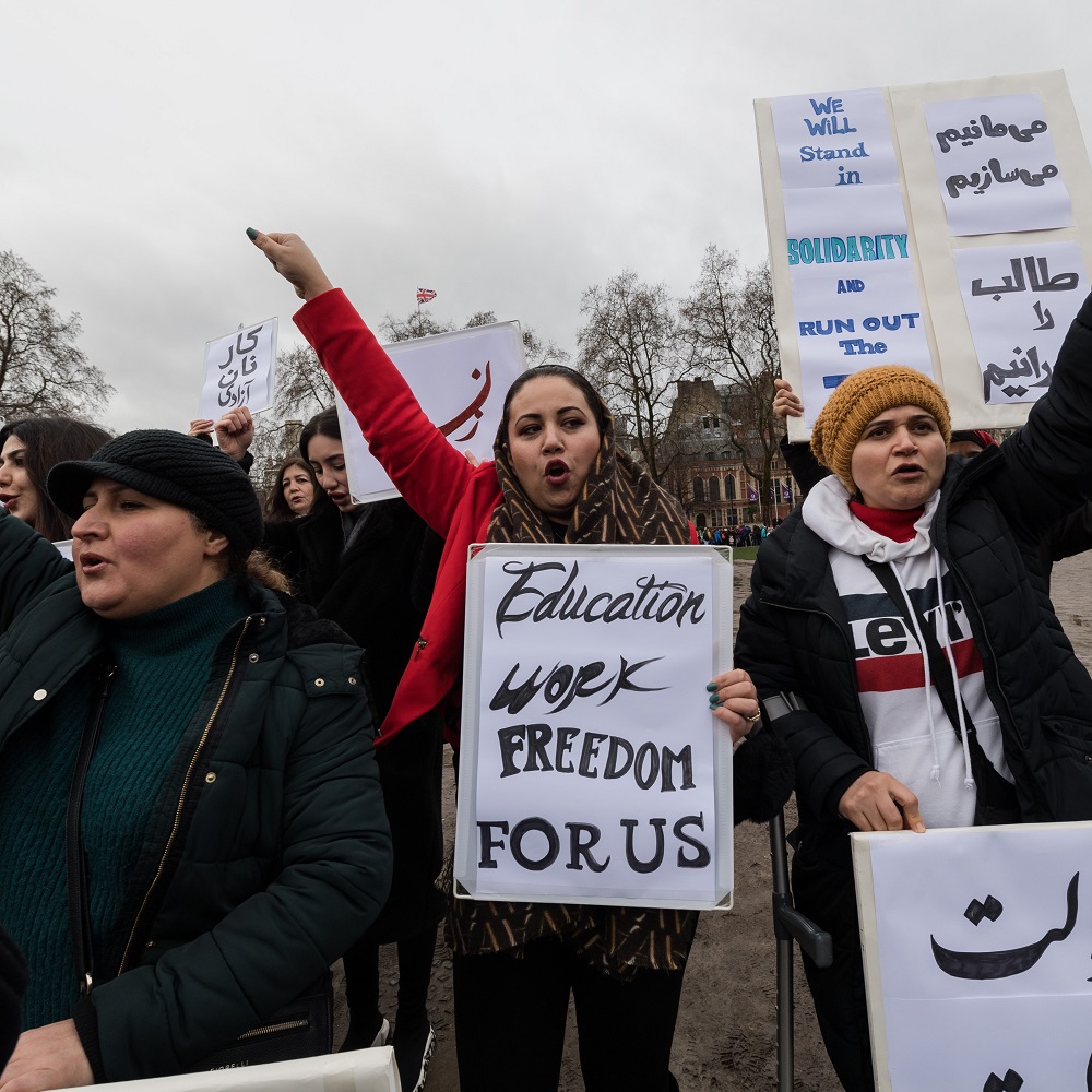 Afghan Women demonstrate for the right to education in London