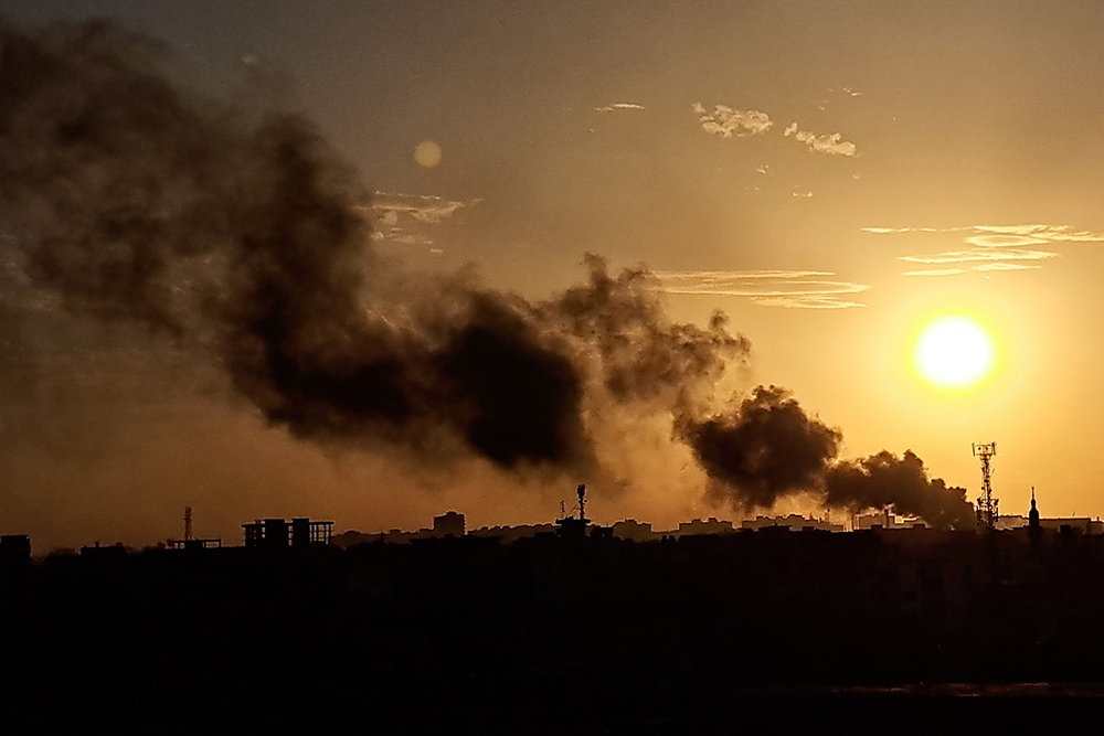 Smoke rises during clashes in Khartoum