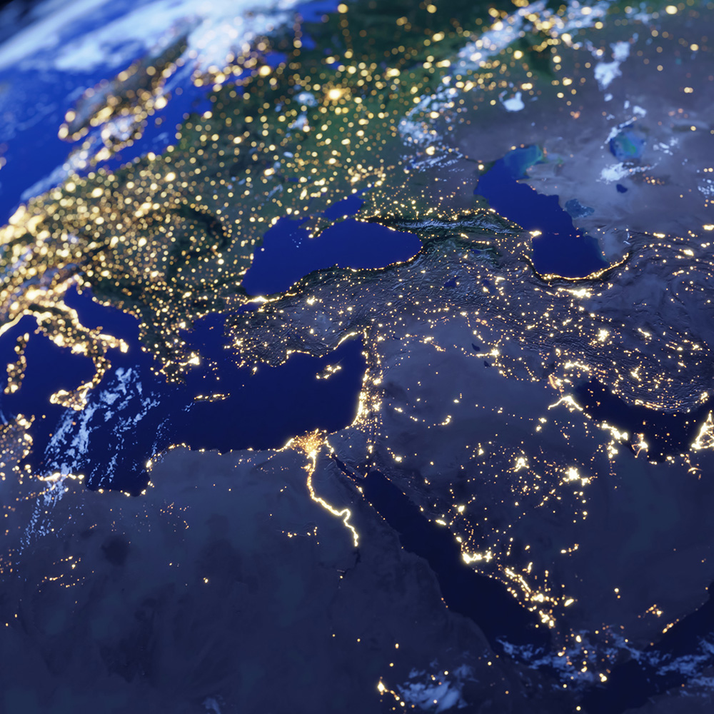 Middle East at night from space