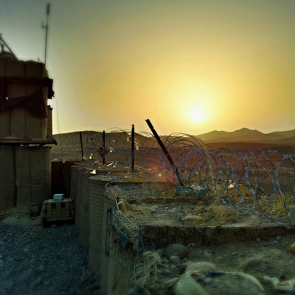 A military outpost perimeter and guardpost