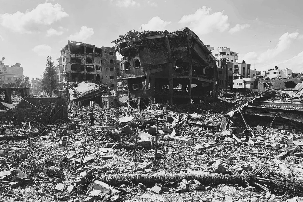 Destroyed building showing damage in Gaza Strip October 2023