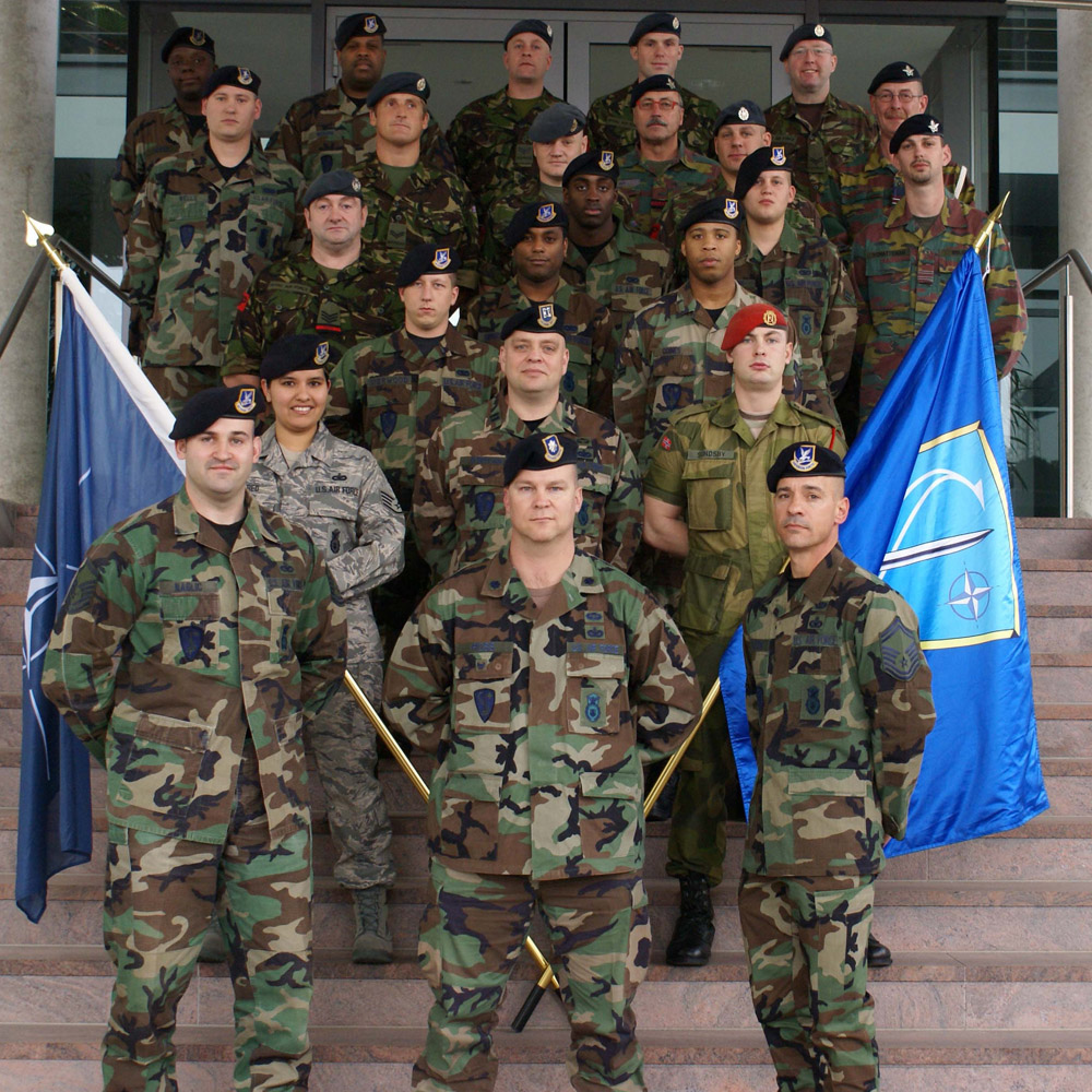 NATO soldiers pose for a photo